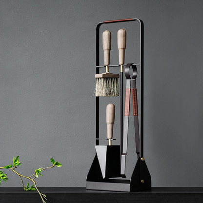 eldvarm | emma fire companion set with leather | havane
