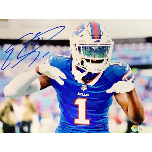 Emmanuel Sanders Signed Buffalo Mirrored Visor 11X14 Photo Signed Photos TSE Buffalo