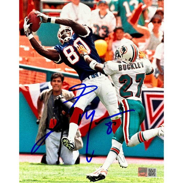 Eric Moulds Signed Catch Vs. Miami 8x10 Photo Signed Photos TSE Buffalo