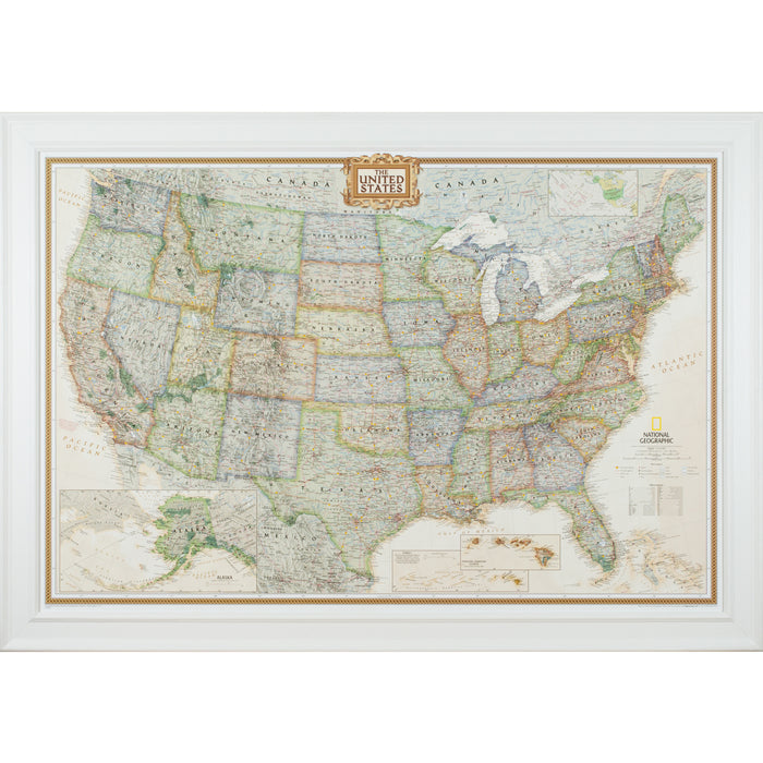Executive United States Push Pin Map – Revival White
