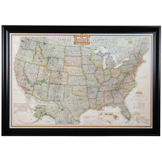 Executive United States Push Pin Map – Upscale Black