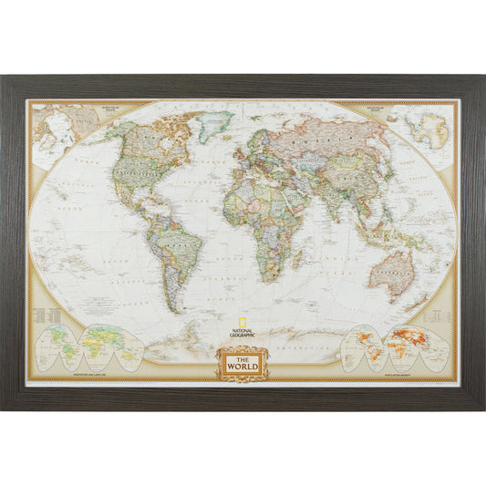 Executive World Push Pin Map – Bauhaus 200 Gray Oak