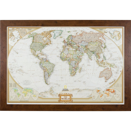Executive World Push Pin Map – Bauhaus 200 Rustic Walnut