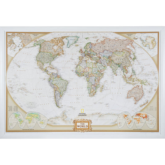 Executive World Push Pin Map – Contemporary White