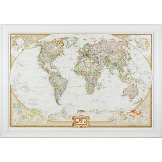 Executive World Push Pin Map – Revival White