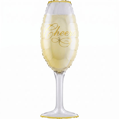 "Cheers" Champagne Glass Foil Balloon