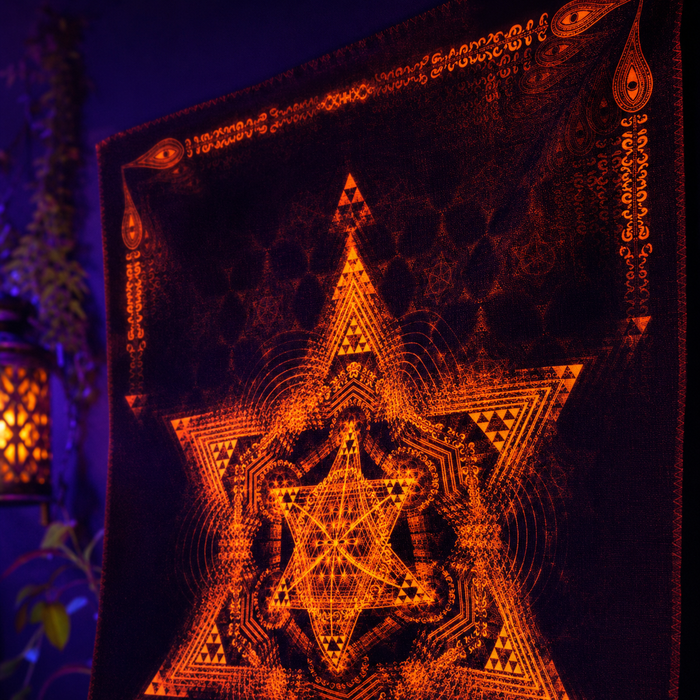 Fluro Neon Lycra Tapestry of "Morningstar" - UV Active!