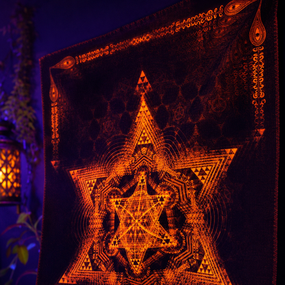 Fluro Neon Lycra Tapestry of "Morningstar" - UV Active!