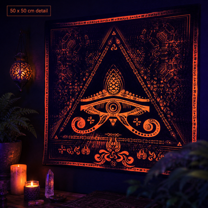 Fluro Neon Lycra Tapestry of "Singular Sight" - UV Active! Orange
