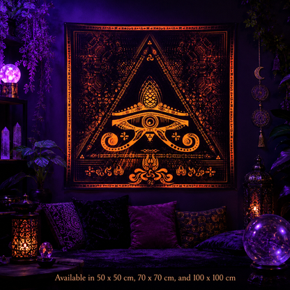 Fluro Neon Lycra Tapestry of "Singular Sight" - UV Active! Orange
