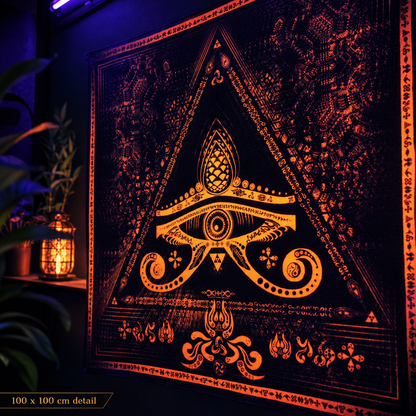 Fluro Neon Lycra Tapestry of "Singular Sight" - UV Active! Orange