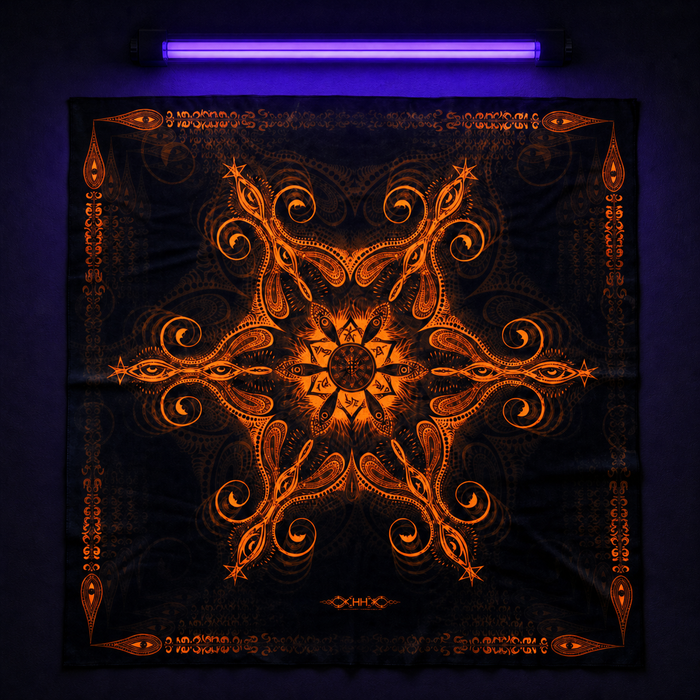 Vajra Guru Mandala — orange UV lifestyle hero