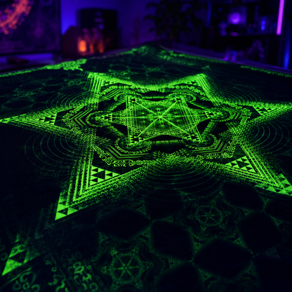 Fluro Neon Tapestry of "Morningstar" - (Lime) UV Active!