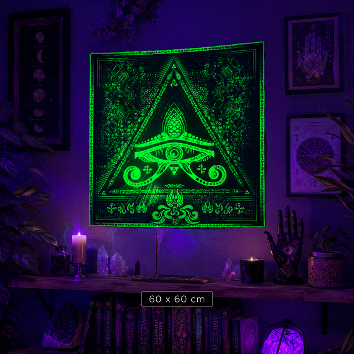 Fluro Neon Tapestry of "Singular Sight" - UV Active! Lime