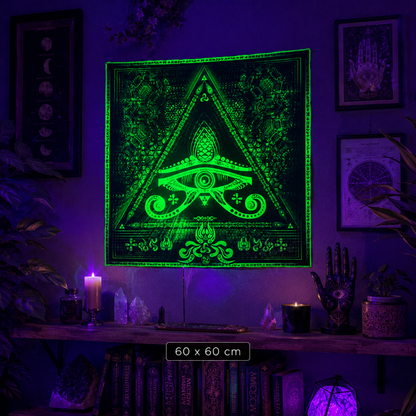 Fluro Neon Tapestry of "Singular Sight" - UV Active! Lime