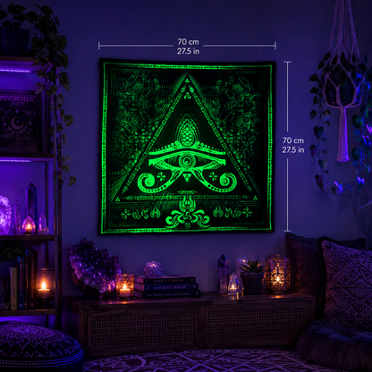 Fluro Neon Tapestry of "Singular Sight" - UV Active! Lime