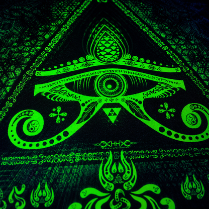 Fluro Neon Tapestry of "Singular Sight" - UV Active! Lime