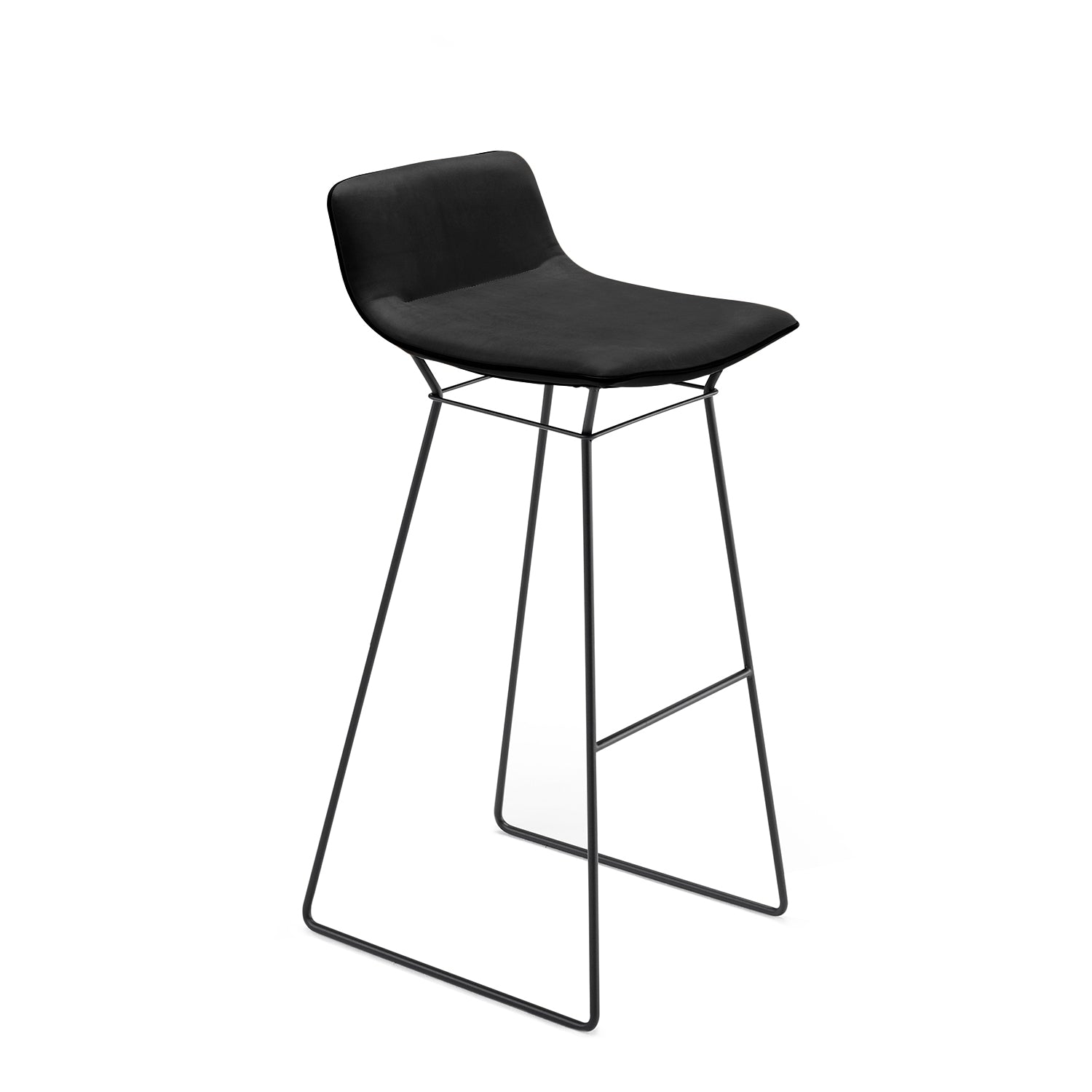 freifrau | amelia barstool low 82cm | wire frame deep black| orient ebony 20001