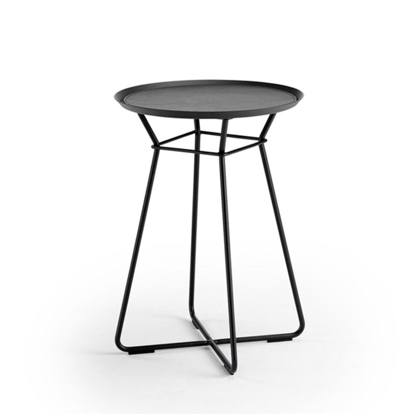 freifrau | leya coffee table with leather inlay | small | black