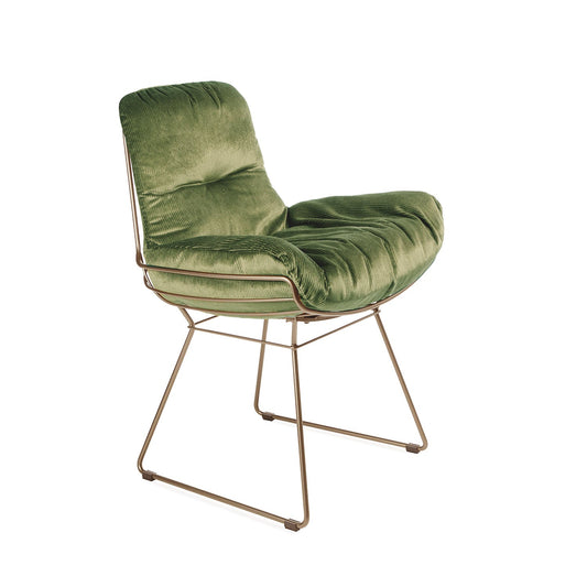 freifrau | leyasol indoor armchair low | riga sauge + steel copper glaze frame