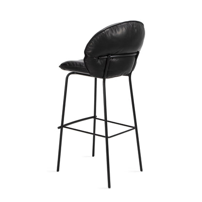 freifrau | marie | kitchenstool | 65 cm |deep black steel frame | cairo leather 70001 - SO