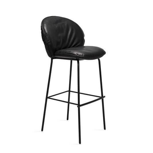 freifrau | marie barstool 82cm | steel frame deep black| sahara ebony 60009