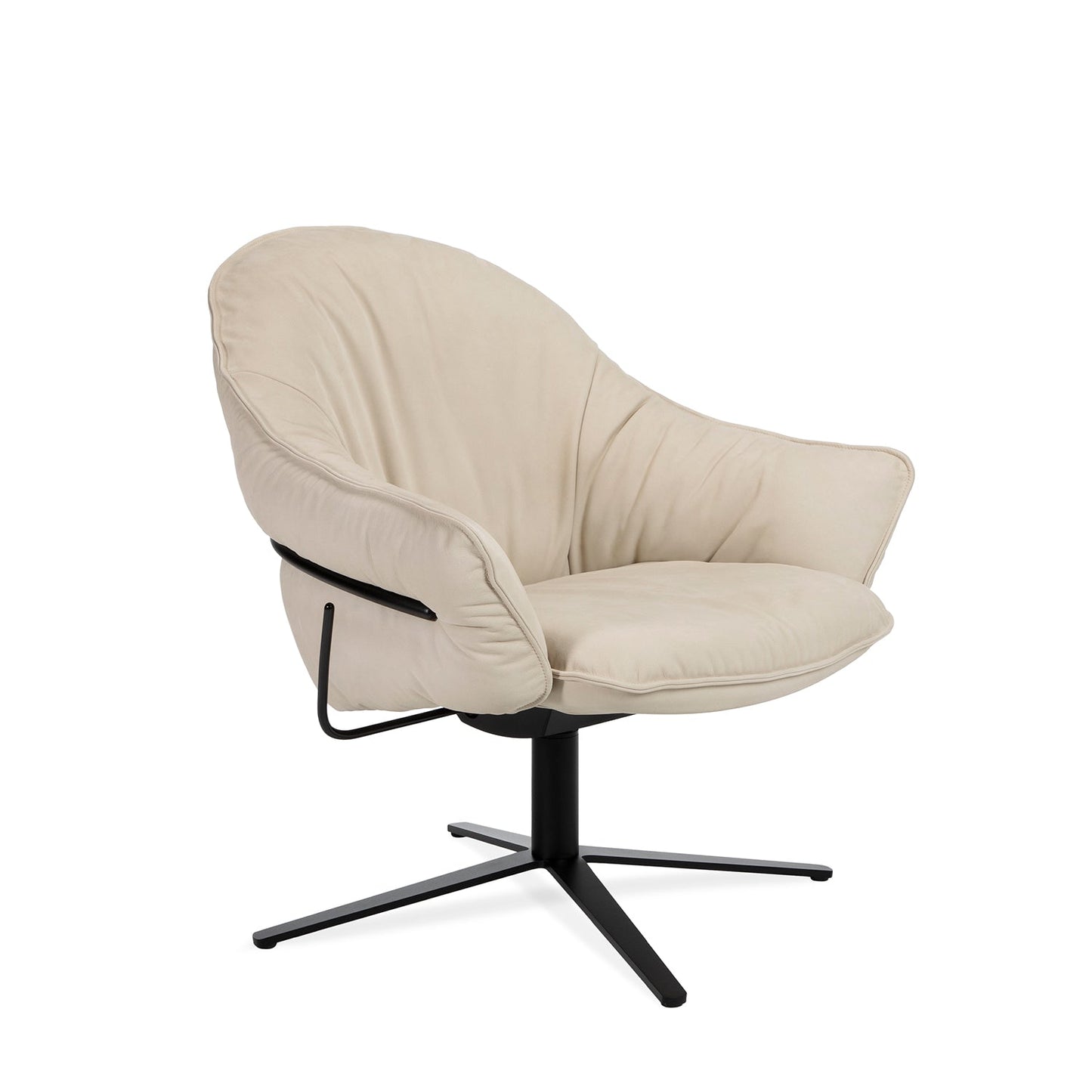 freifrau | marie lounge chair | x-base with rocker + tilting mechanism | adora jade leather + bronze frame