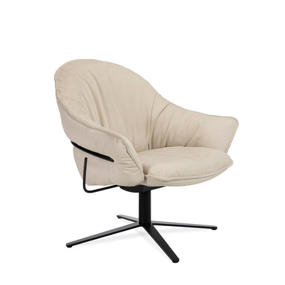 freifrau | marie lounge chair | x-base with rocker + tilting mechanism | adora jade leather + bronze frame