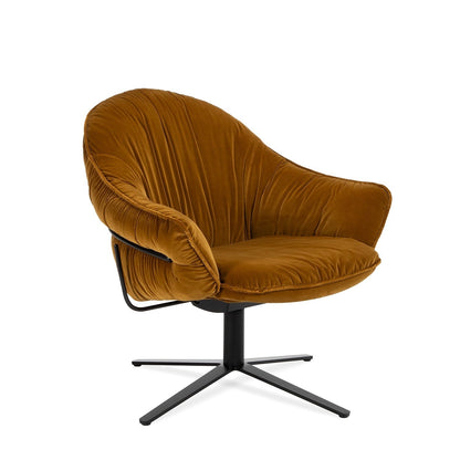 freifrau | marie lounge chair | x-base with rocker + tilting mechanism | adora jade leather + bronze frame