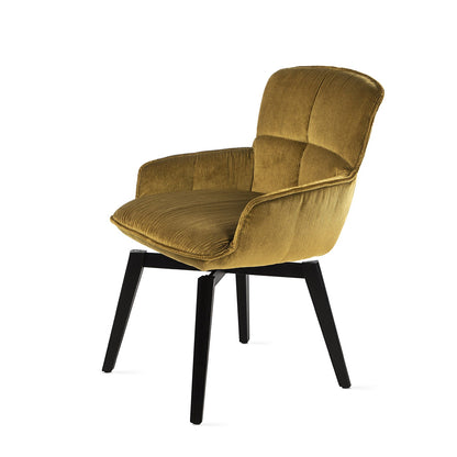 freifrau | marla armchair low | wood frame black | riga khaki