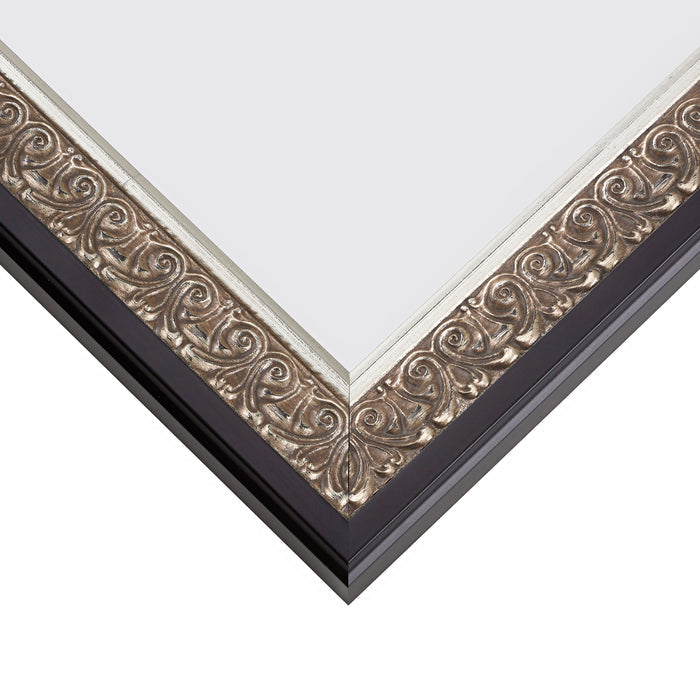 Furio 1.75", Matted Ornate Silver and Black Picture Frame