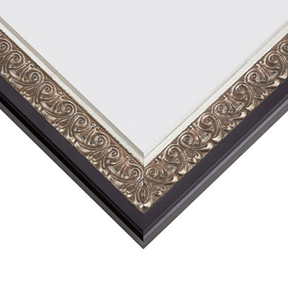 Furio 1.75", Matted Ornate Silver and Black Picture Frame