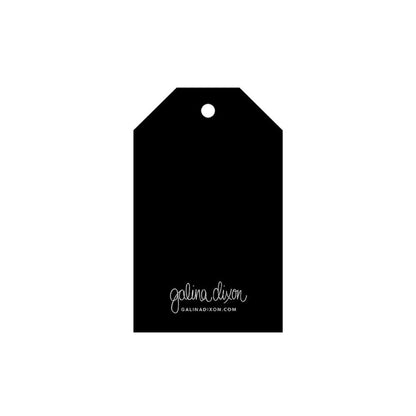 galina dixon | gift tag | happy birthday black - white text