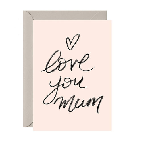 galina dixon | greeting card | love you mum | blush