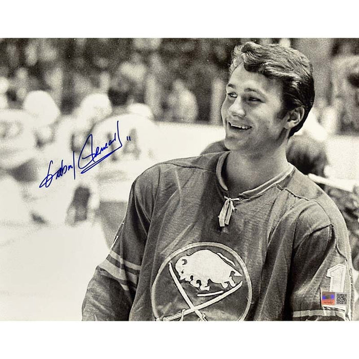 Gilbert Perreault Signed B&W Close-Up 11x14 Photo Signed Hockey Photo TSE Buffalo