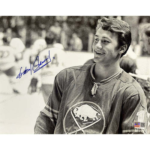 Gilbert Perreault Signed B&W Close-Up 11x14 Photo Signed Hockey Photo TSE Buffalo