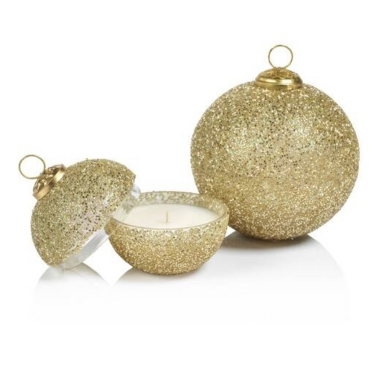 Gold Glitter Ornament Scented Candle