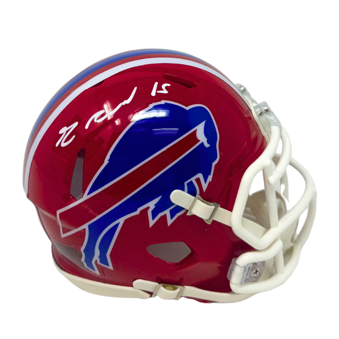 Greg Rousseau Signed Buffalo Bills Red Throwback Speed Mini Helmet