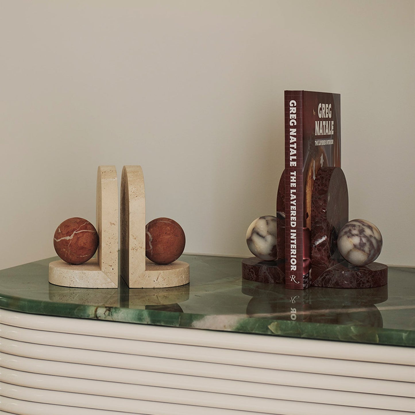 greg natale | blitz marble bookend set | merlot + viola - DC
