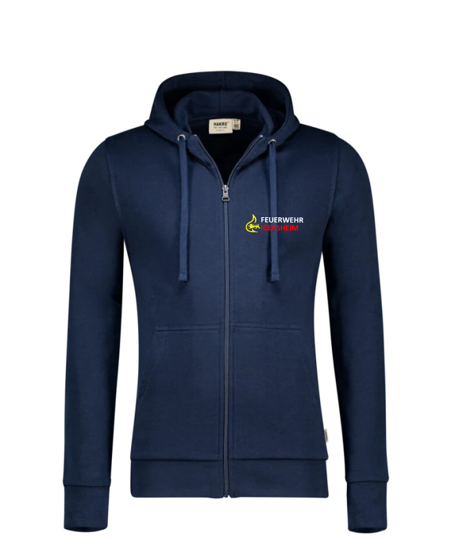 HAKRO 605 Kapuzen-Sweatjacke Premium Feuerwehr Logo Stauferlöwe Igersheim