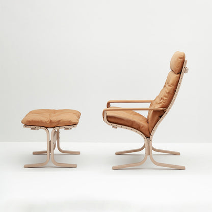 hjelle | siesta classic 304 footstool | oak + vintage cognac 413