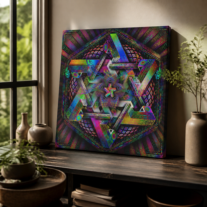 Hyperdimensional Harmonics — stretched canvas print — studio-lifestyle