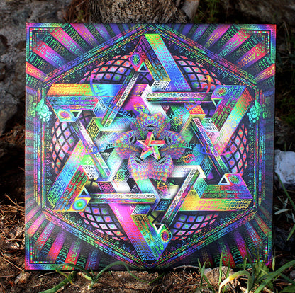 Hyperdimensional Harmonics Stretched Canvas Print | Sacred Geometry Wall Art | Visionary Canvas Print | Psychedelic Home Decor