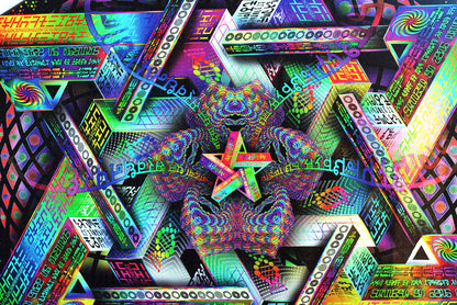 Hyperdimensional Harmonics Stretched Canvas Print | Sacred Geometry Wall Art | Visionary Canvas Print | Psychedelic Home Decor