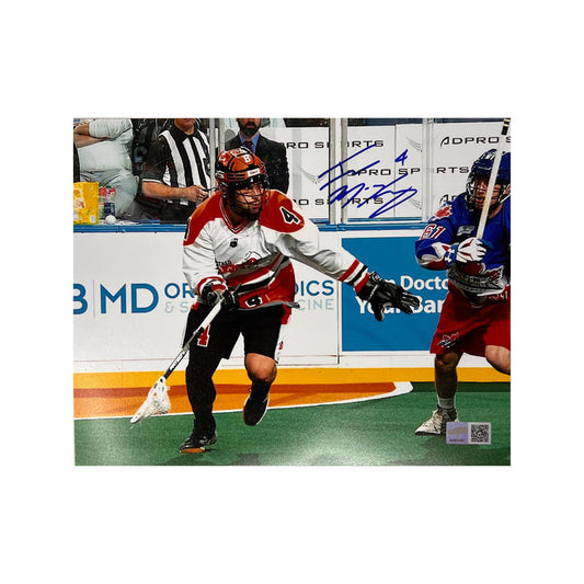 Buffalo Bandits Ian MacKay Signed 8x10 Stiff Arm Photo Signed Lacrosse Photo TSE Buffalo