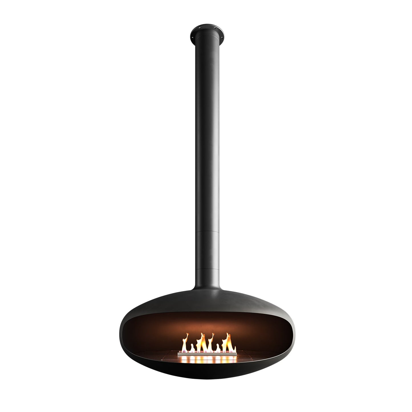 icon fires | the iconic 900 hanging fireplace | matte black