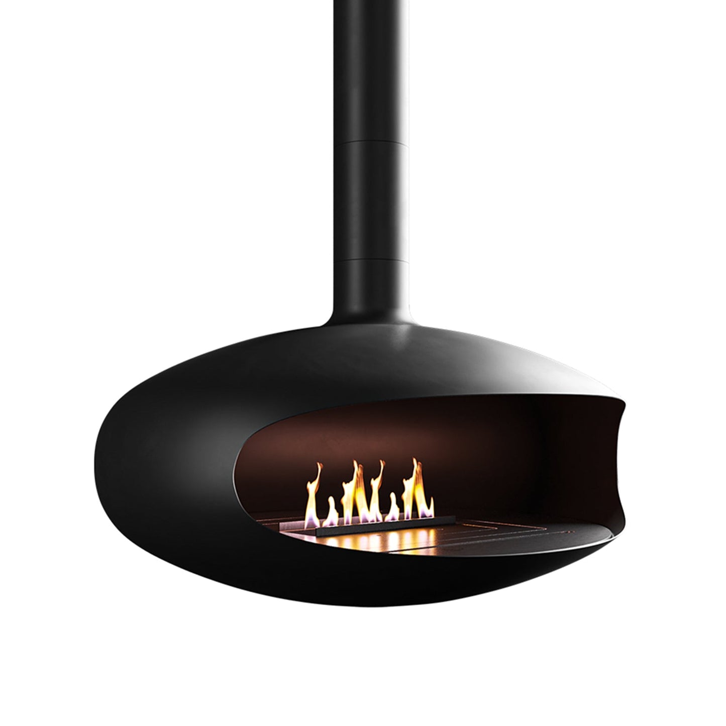 icon fires | the iconic 900 hanging fireplace | matte black
