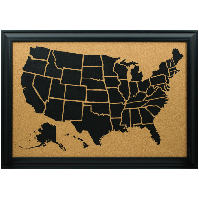 Illustrated United States Push Pin Map  – Upscale Black