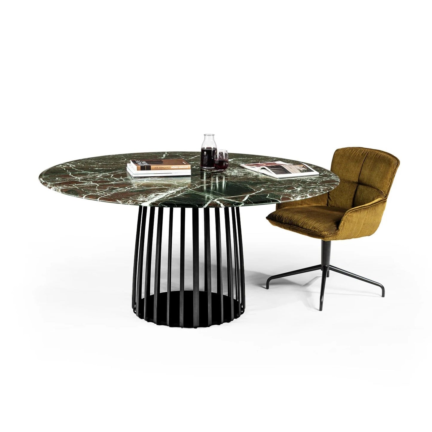 freifrau | marla armchair low | trestle leg | riga mustard