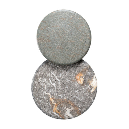 janua | bc 09 basket outdoor coffee table | travertine titanium stone + black base